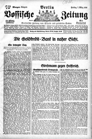 Vossische Zeitung vom 07.03.1924