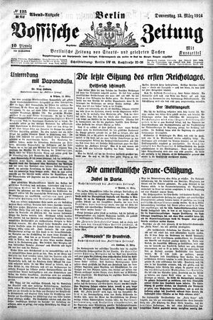 Vossische Zeitung on Mar 13, 1924