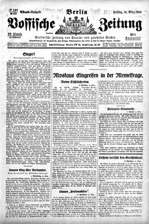 Vossische Zeitung vom 14.03.1924