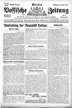 Vossische Zeitung on Mar 26, 1924