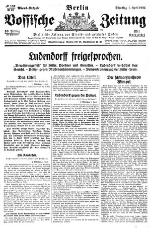 Vossische Zeitung on Apr 1, 1924
