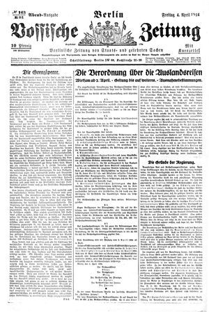 Vossische Zeitung on Apr 4, 1924