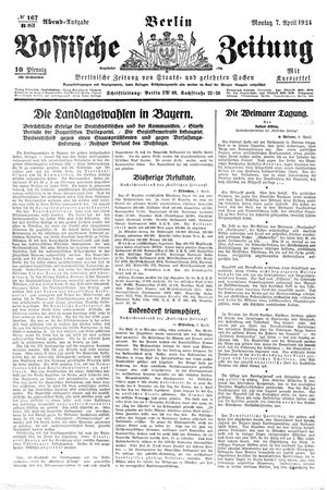 Vossische Zeitung vom 07.04.1924