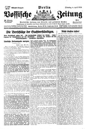 Vossische Zeitung vom 08.04.1924