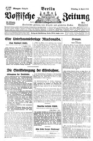 Vossische Zeitung vom 08.04.1924