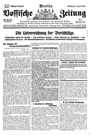 Vossische Zeitung on Apr 9, 1924