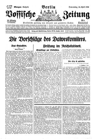 Vossische Zeitung vom 10.04.1924