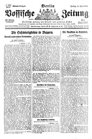 Vossische Zeitung on Apr 11, 1924