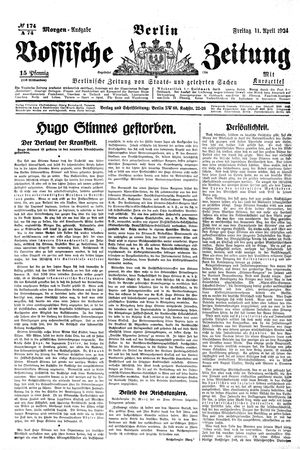 Vossische Zeitung on Apr 11, 1924