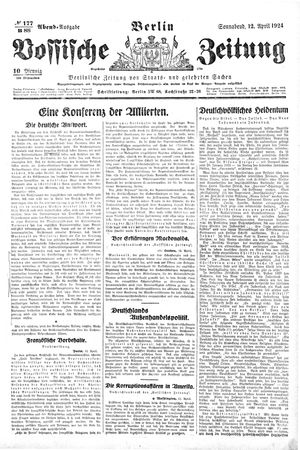 Vossische Zeitung vom 12.04.1924