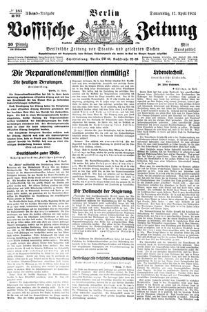 Vossische Zeitung vom 17.04.1924