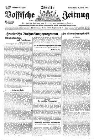 Vossische Zeitung vom 19.04.1924