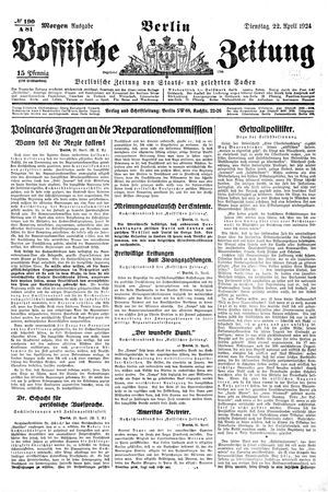 Vossische Zeitung vom 22.04.1924