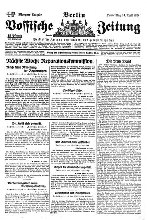 Vossische Zeitung on Apr 24, 1924