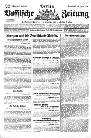 Vossische Zeitung on Apr 26, 1924