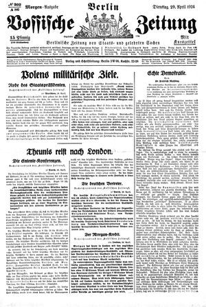 Vossische Zeitung vom 29.04.1924