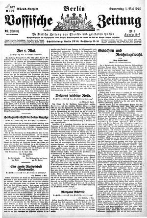 Vossische Zeitung vom 01.05.1924