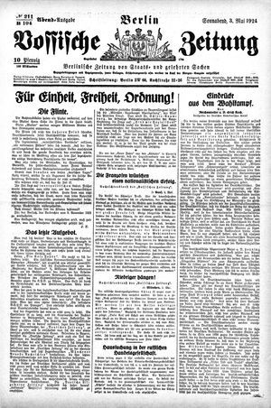 Vossische Zeitung vom 03.05.1924