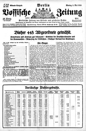 Vossische Zeitung vom 05.05.1924