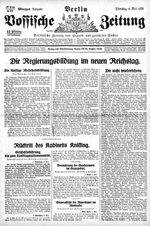 Vossische Zeitung vom 06.05.1924