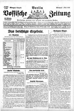 Vossische Zeitung vom 07.05.1924