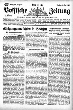 Vossische Zeitung vom 09.05.1924