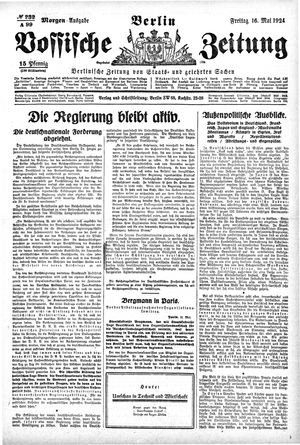Vossische Zeitung on May 16, 1924