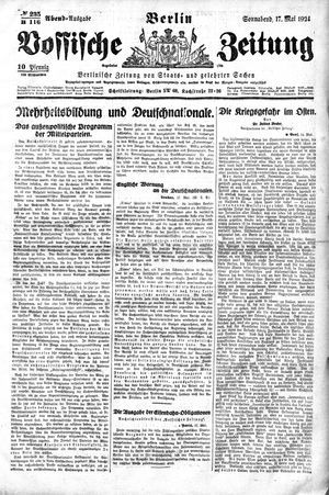 Vossische Zeitung vom 17.05.1924