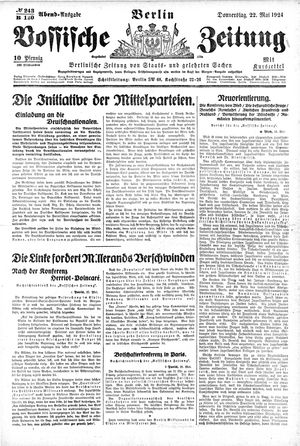 Vossische Zeitung on May 22, 1924