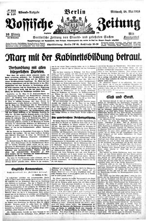 Vossische Zeitung vom 28.05.1924