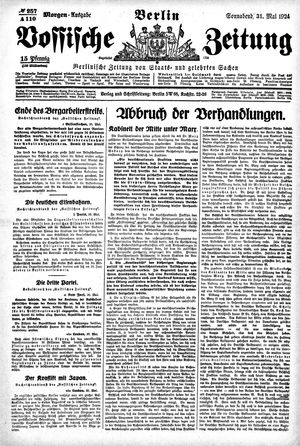 Vossische Zeitung vom 31.05.1924