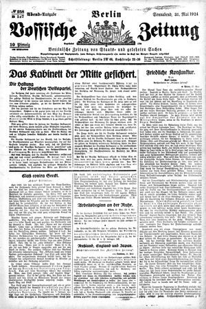 Vossische Zeitung on May 31, 1924