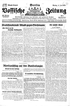 Vossische Zeitung vom 02.06.1924