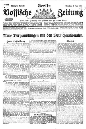 Vossische Zeitung vom 03.06.1924