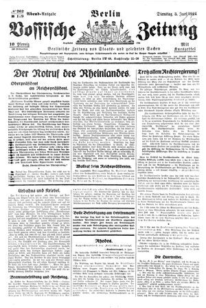 Vossische Zeitung vom 03.06.1924