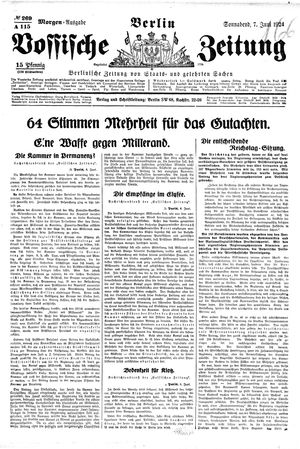 Vossische Zeitung vom 07.06.1924