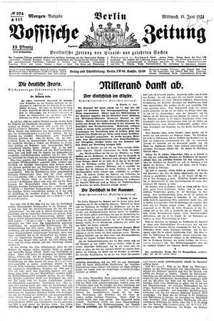Vossische Zeitung on Jun 11, 1924