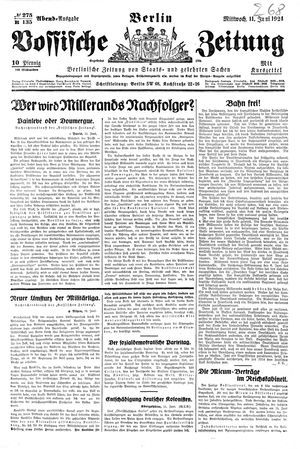 Vossische Zeitung vom 11.06.1924