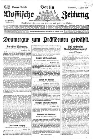 Vossische Zeitung vom 14.06.1924