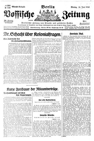 Vossische Zeitung vom 16.06.1924