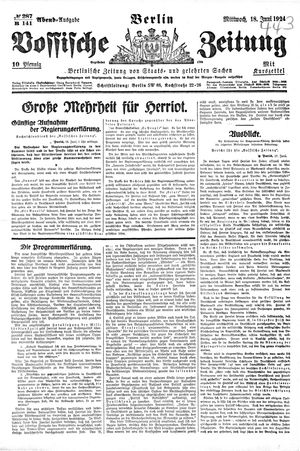 Vossische Zeitung vom 18.06.1924