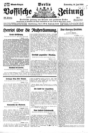 Vossische Zeitung vom 19.06.1924