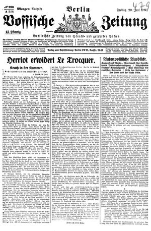 Vossische Zeitung vom 20.06.1924