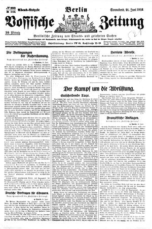 Vossische Zeitung vom 21.06.1924