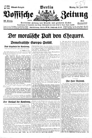 Vossische Zeitung on Jun 23, 1924