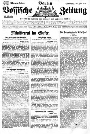 Vossische Zeitung vom 26.06.1924