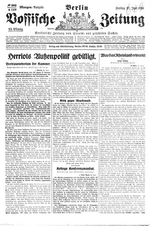 Vossische Zeitung vom 27.06.1924