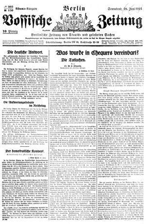 Vossische Zeitung vom 28.06.1924