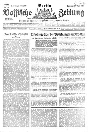 Vossische Zeitung vom 29.06.1924