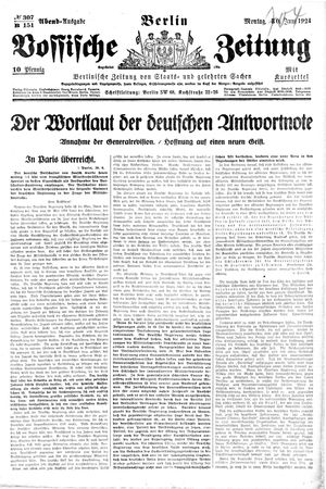 Vossische Zeitung vom 30.06.1924